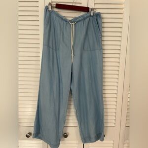 Light Blue Wide Leg Drawstring Pants size large